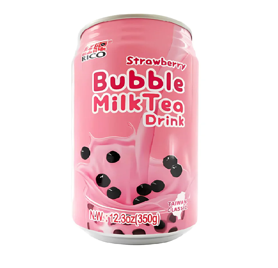 RICO BUBBLE MILK TEA BEBIDA FRESA 350ML