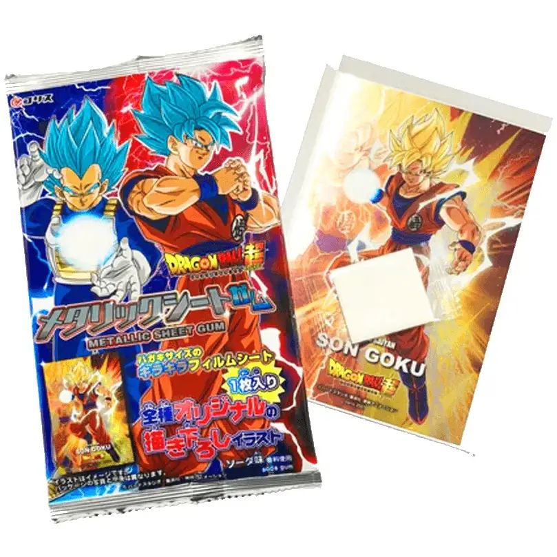 CORIS DRAGON BALL CHICLE Y TARJETA DE COLECCION DE METAL