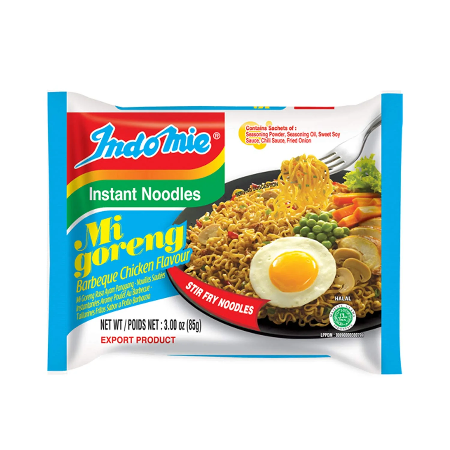 INDOMIE MI GORENG RAMEN SABOR POLLO CON BBQ